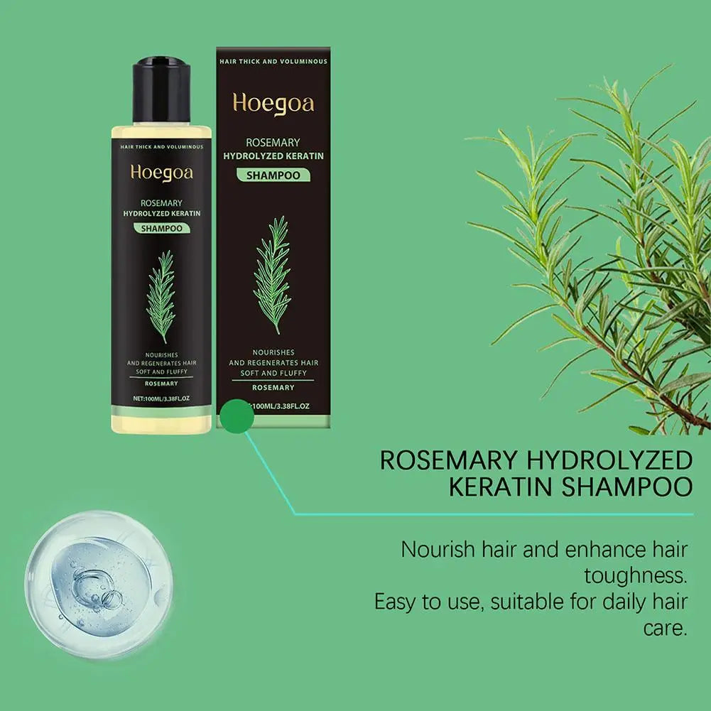 100ML Natural Rosemary Hair Shampoo for Men & Women - Dandruff Reduction Hair Loss Prevention Scalp Nourishment & Moisturization