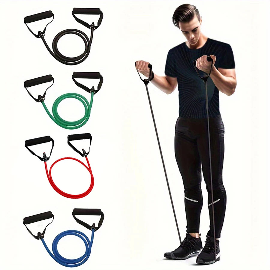 4-Level Resistance Bands with Handles for Home Workouts & Strength Training