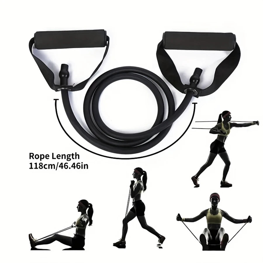 4-Level Resistance Bands with Handles for Home Workouts & Strength Training