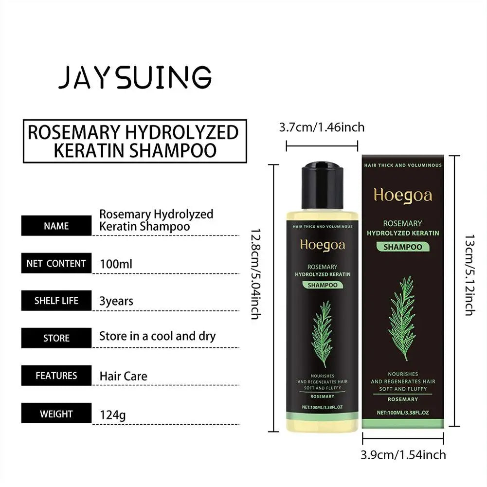 100ML Natural Rosemary Hair Shampoo for Men & Women - Dandruff Reduction Hair Loss Prevention Scalp Nourishment & Moisturization