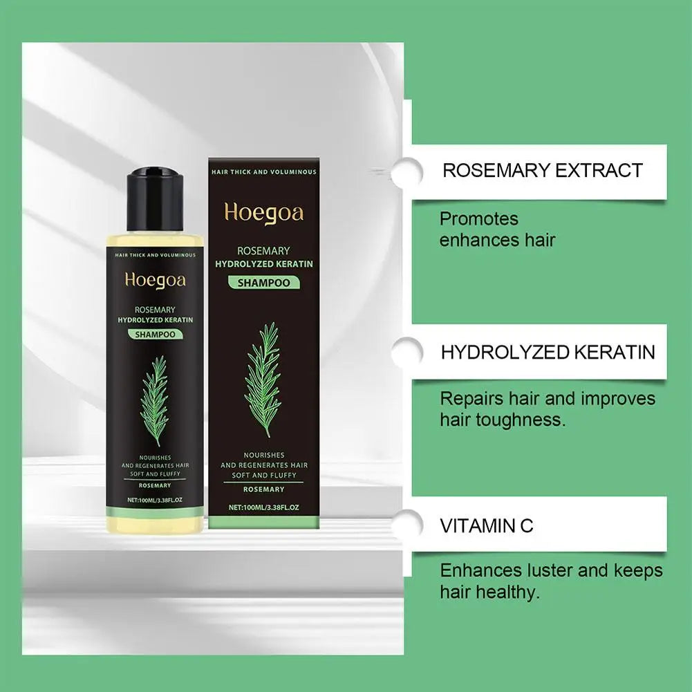 100ML Natural Rosemary Hair Shampoo for Men & Women - Dandruff Reduction Hair Loss Prevention Scalp Nourishment & Moisturization