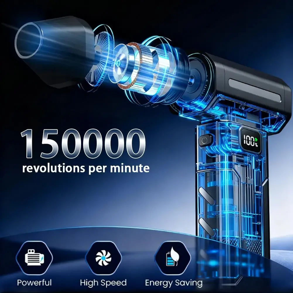 X8 Brushless Turbo Portable Jet Fan Blower 150000RPM, Electric Air Blower, Vacuum Dust Cleaner