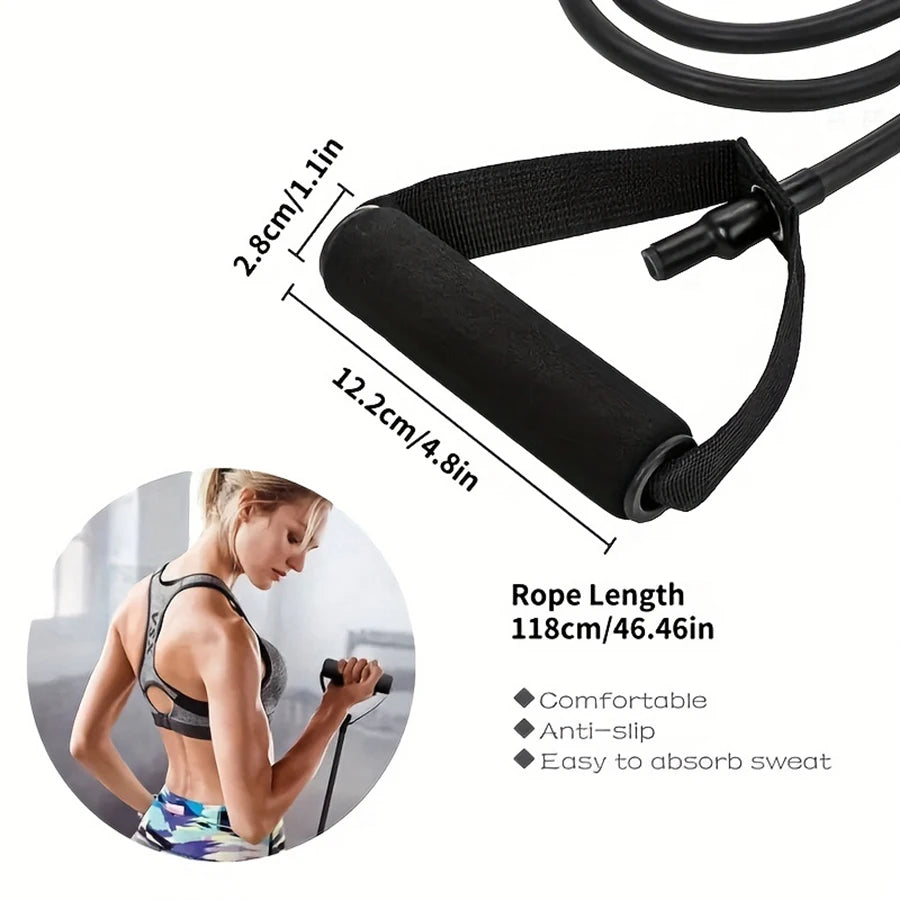 4-Level Resistance Bands with Handles for Home Workouts & Strength Training